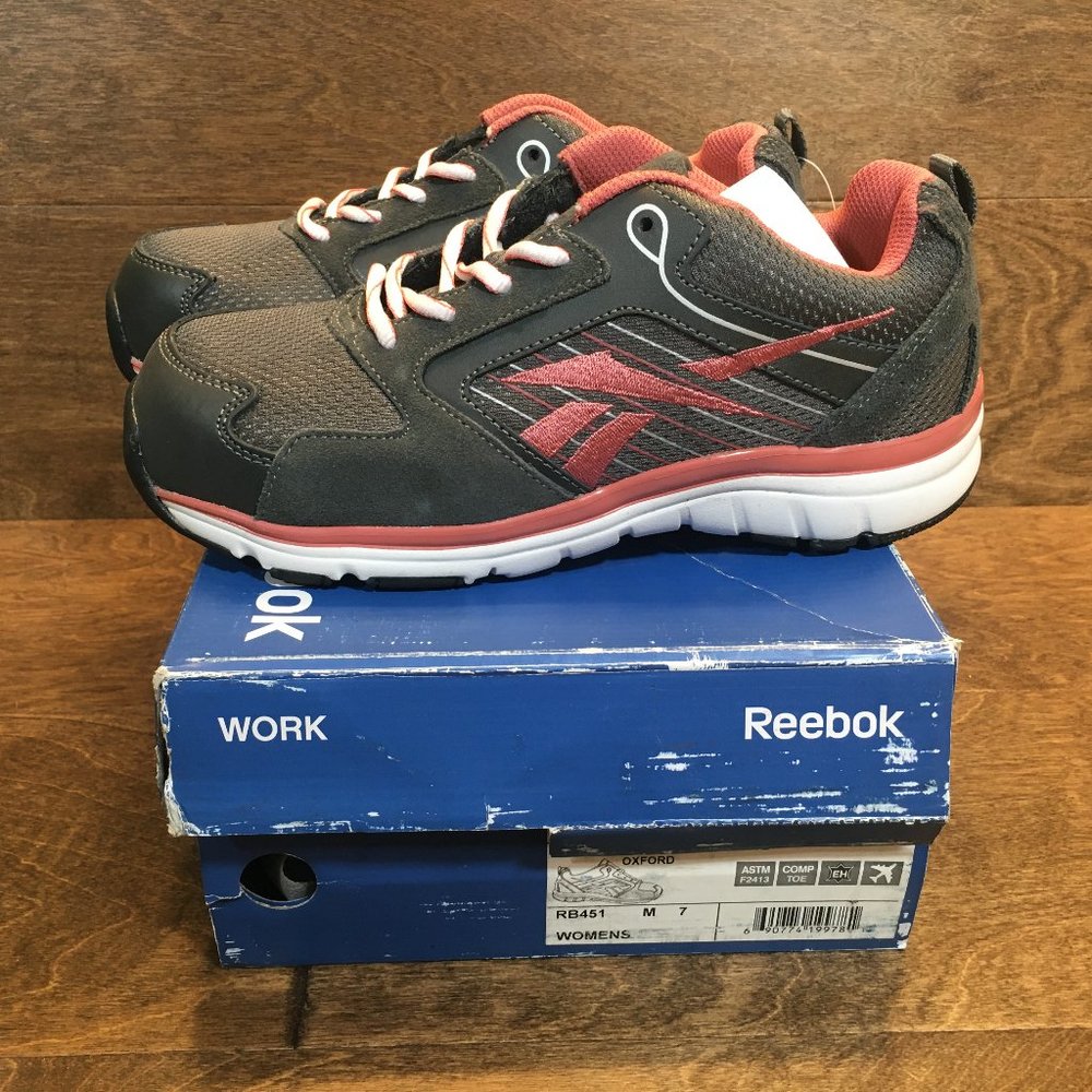 Reebok RB451 Women's Anomar Work Safety Composite Toe Oxford Shoes Size 7M NEW